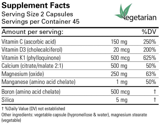 Karuna CalGuard capsules—vegetarian calcium with D3 and K1.