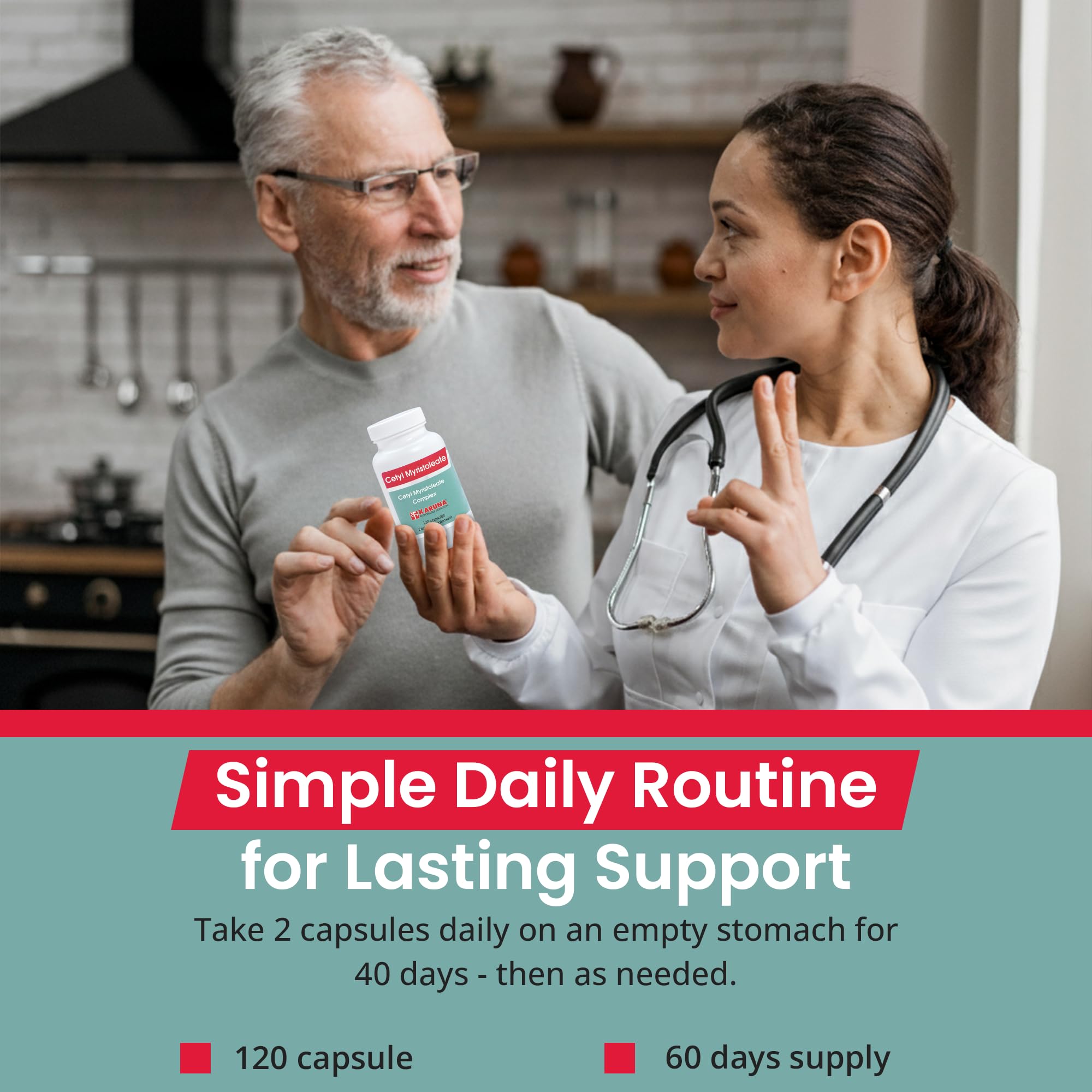 A person moving with ease after taking Karuna capsules in daily routine