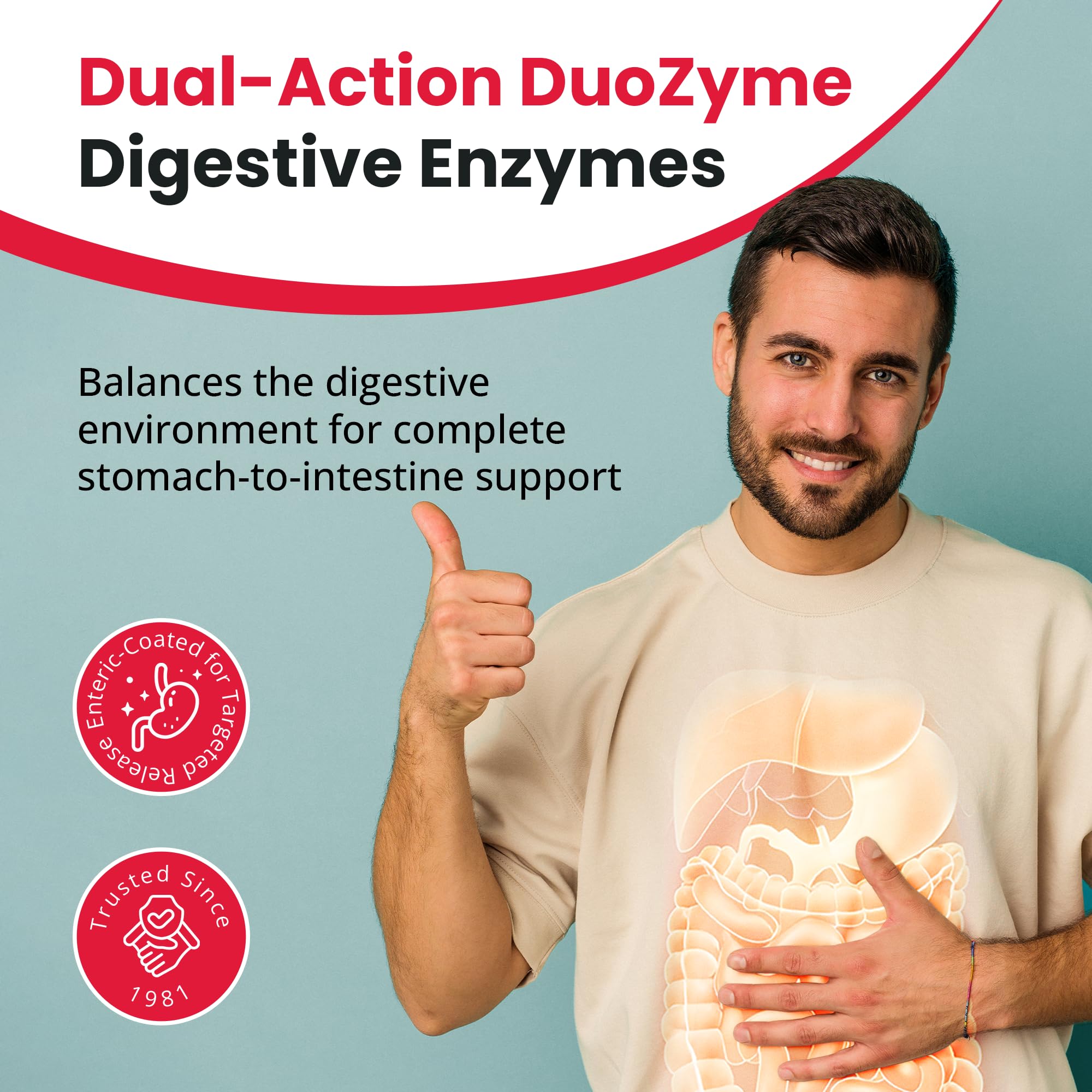 Karuna DuoZyme capsules closeup showing texture and size for digestion