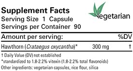 Karuna Hawthorn capsules closeup highlighting vegan capsules for heart support