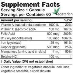 Karuna Iron Plus capsules pack highlighting balanced nutrients for daily iron support.
