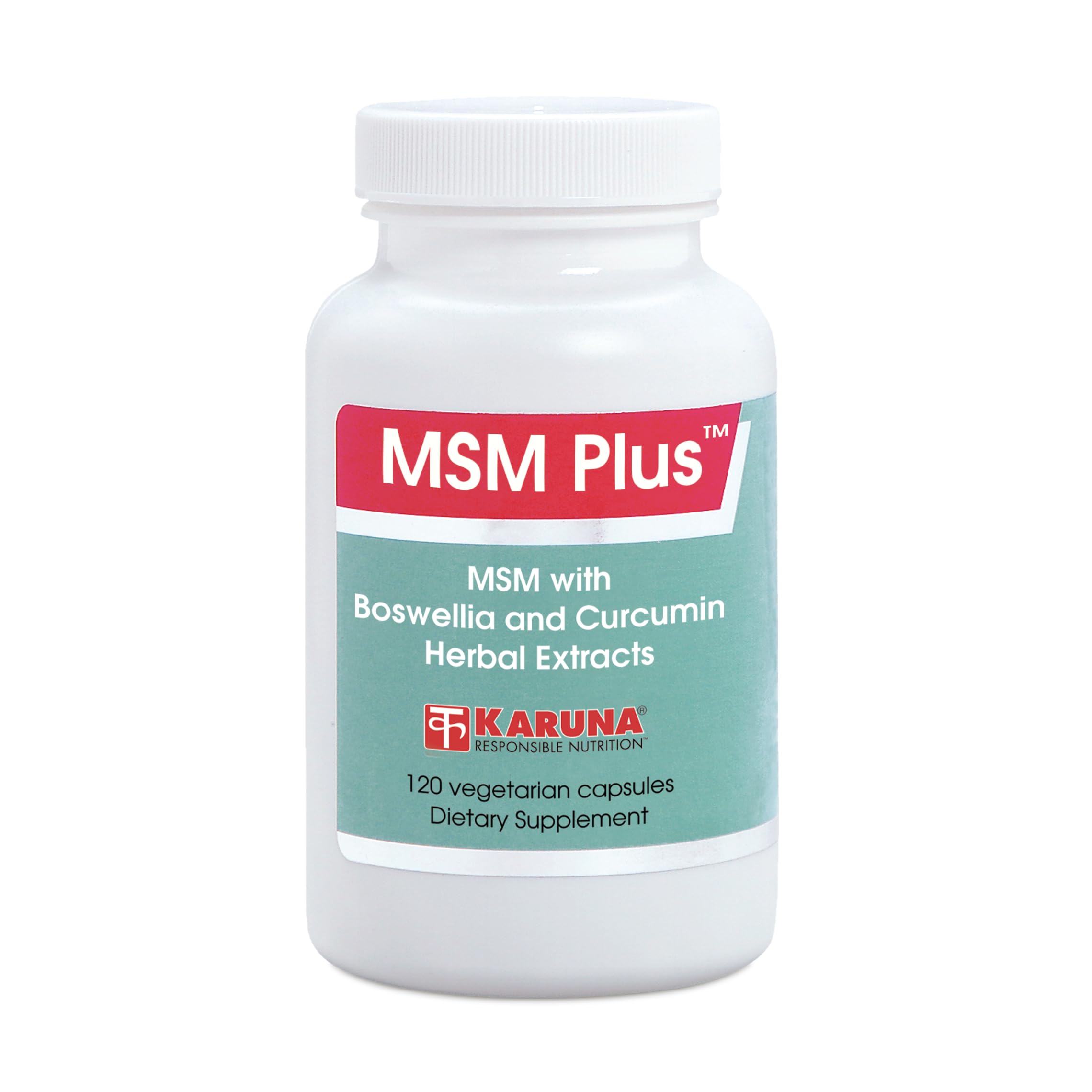 Karuna MSM Plus bottle front view for joint health and daily wellness