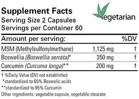 Karuna MSM Plus capsules close-up highlighting vegetarian capsules for joint comfort