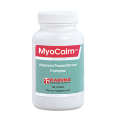Karuna MyoCalm bottle front view highlighting calm support and easy routine