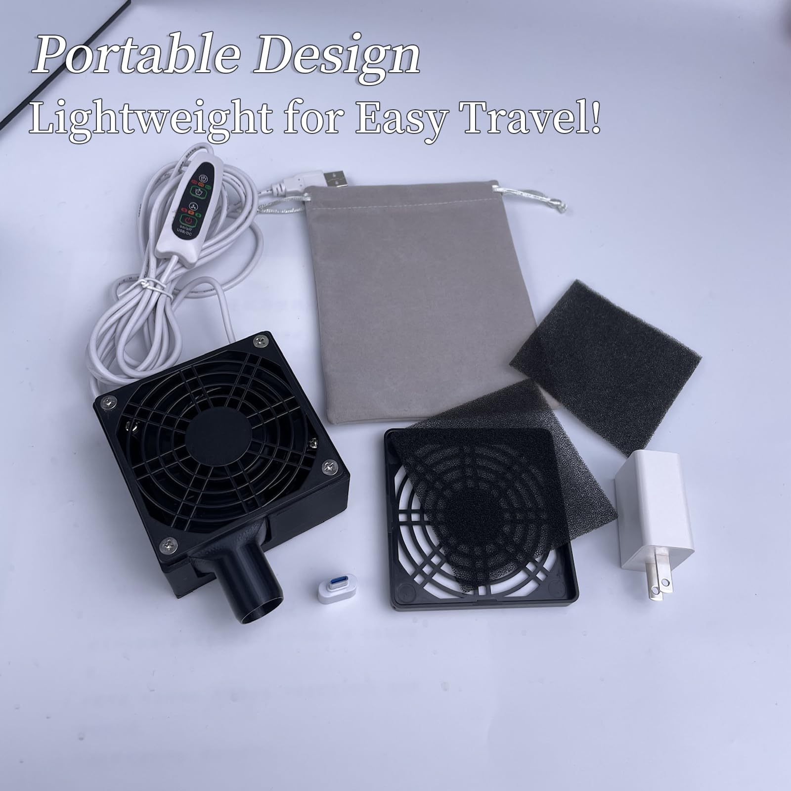 KasaRacks hose dryer powered by USB, suitable for power banks and travel