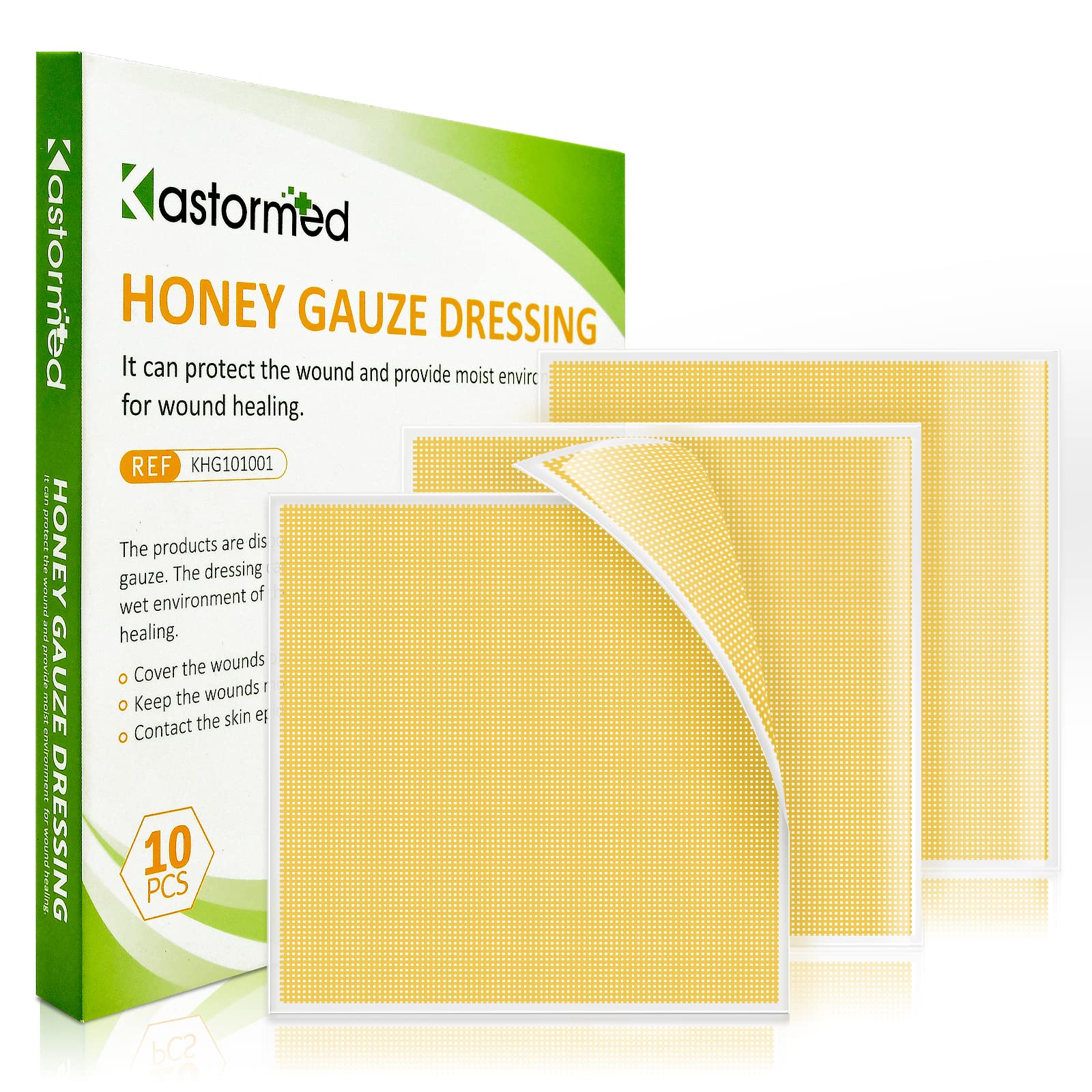 Kastormed honey gauze dressing with sterile packaging for wound care convenience