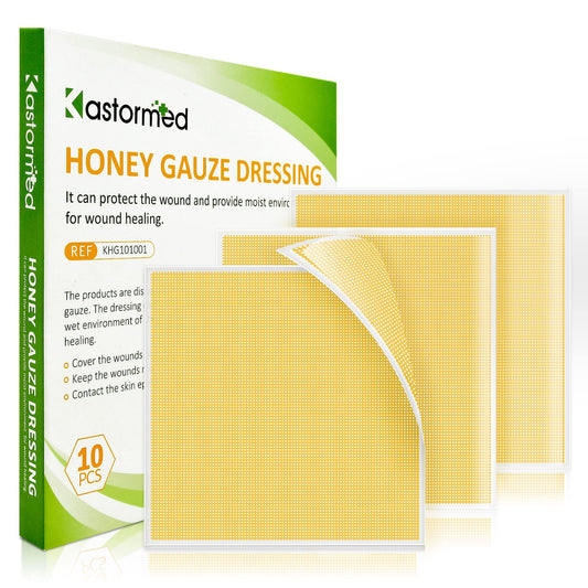 Kastormed honey gauze dressing with sterile packaging for wound care convenience