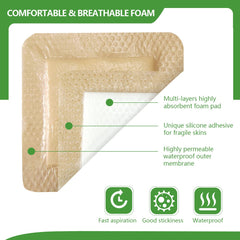 The Kastormed silicone foam dressing 4x4 self-adhesive edge demonstrates painless removal.