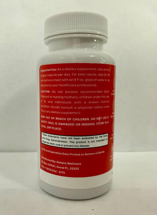 Close-up of Katara Wellness Glyco capsules highlighting vitamin and mineral blend.