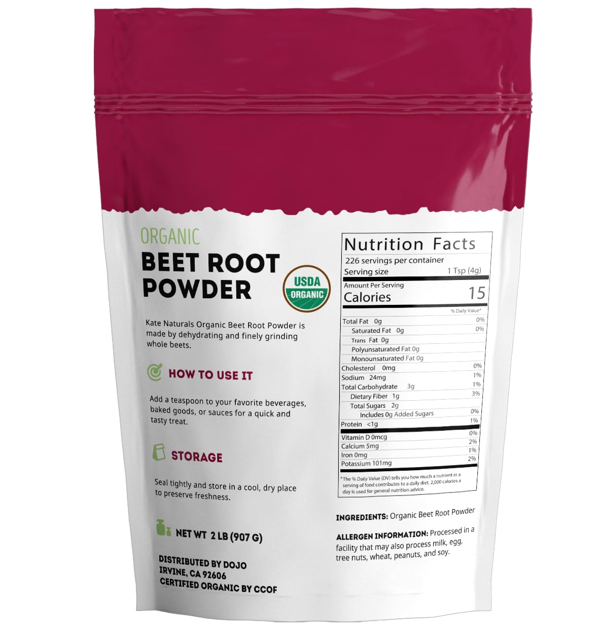 Kate Naturals beet root powder baking for vibrant red color.