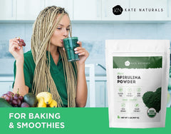 Kate Naturals Spirulina Powder in dressing for color and nutrition.