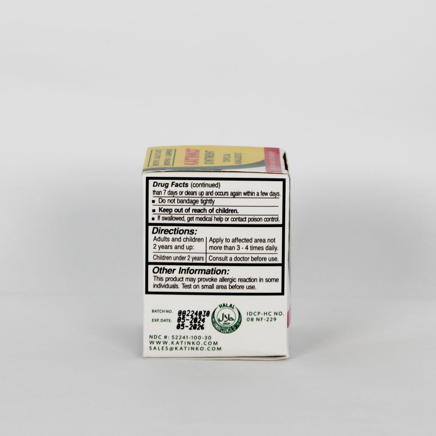 Katinko Ointment 30g dispensing tube image shows easy application