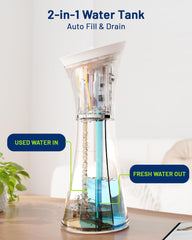 KAUGIC features a 3-jet head for gentle cleansing.