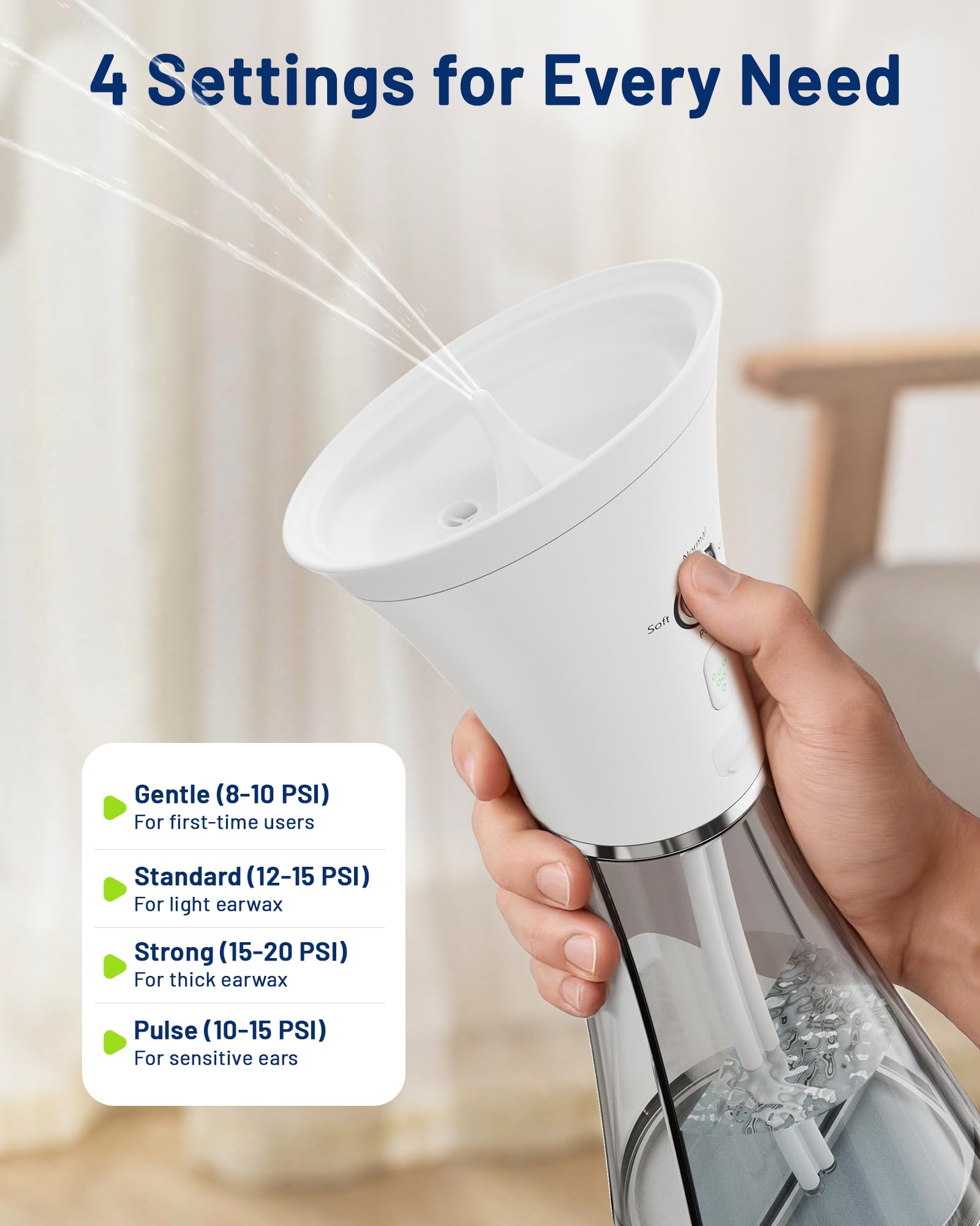 KAUGIC ear cleaner with IPX7 waterproof design is shower-friendly.