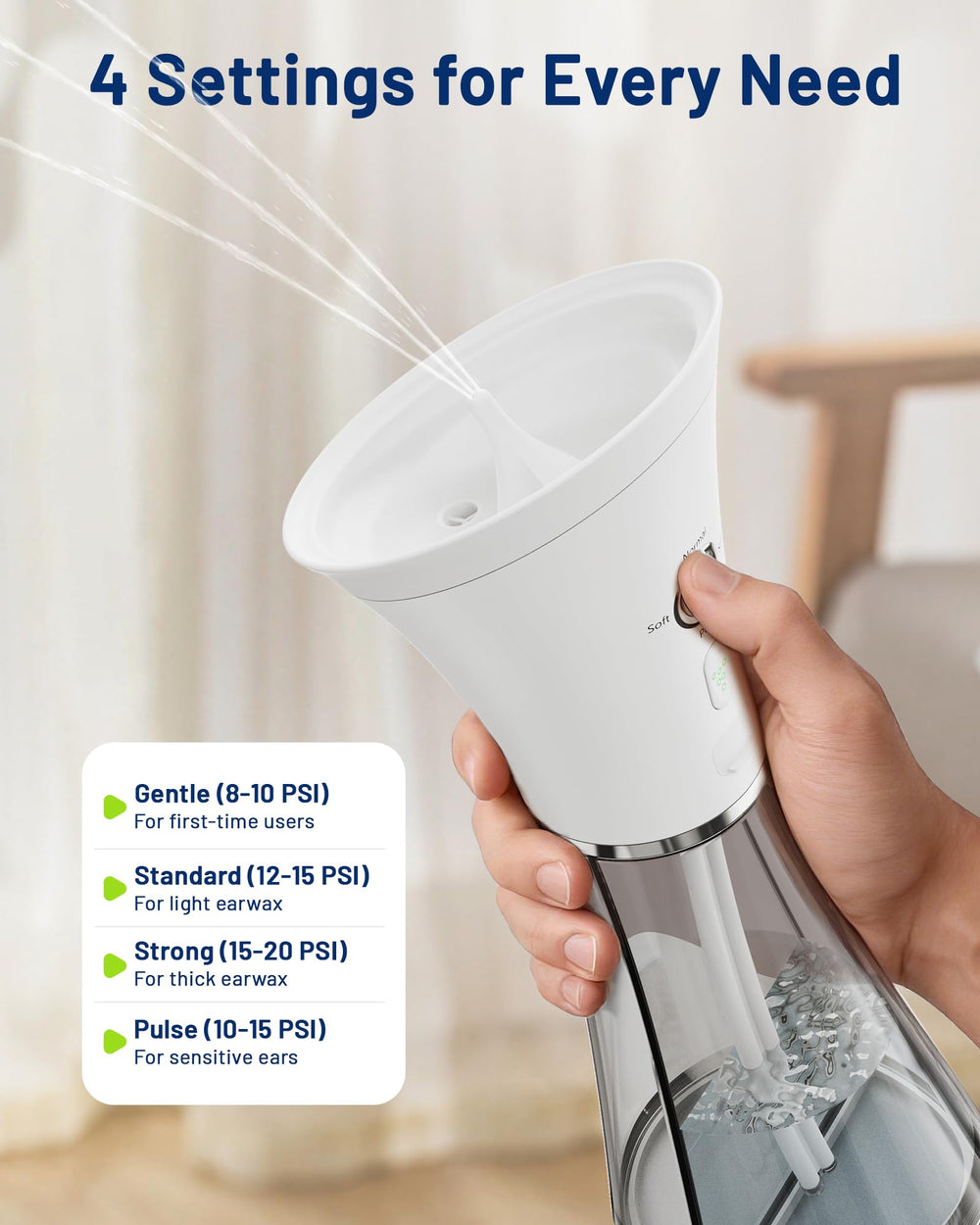 KAUGIC ear cleaner with IPX7 waterproof design is shower-friendly.