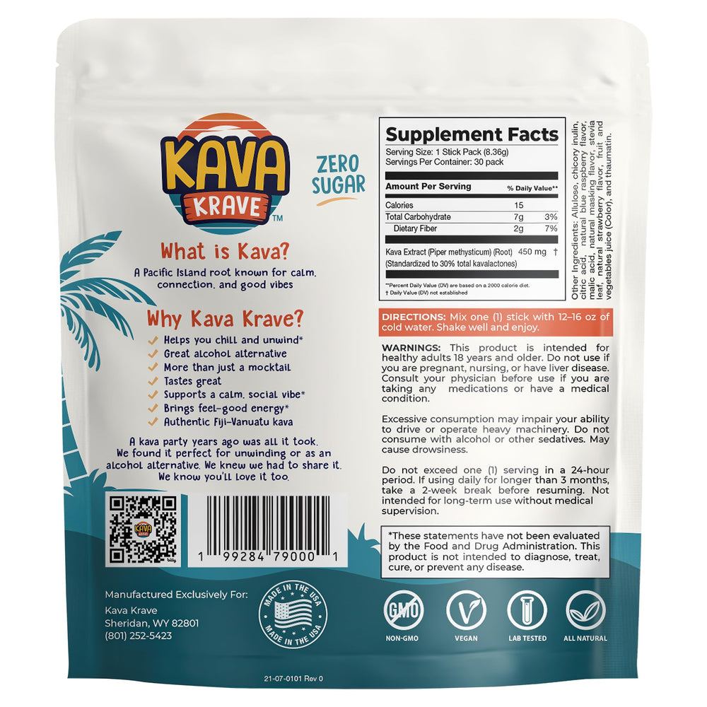 Kava Krave citrus berry flavor close-up offering refreshing taste