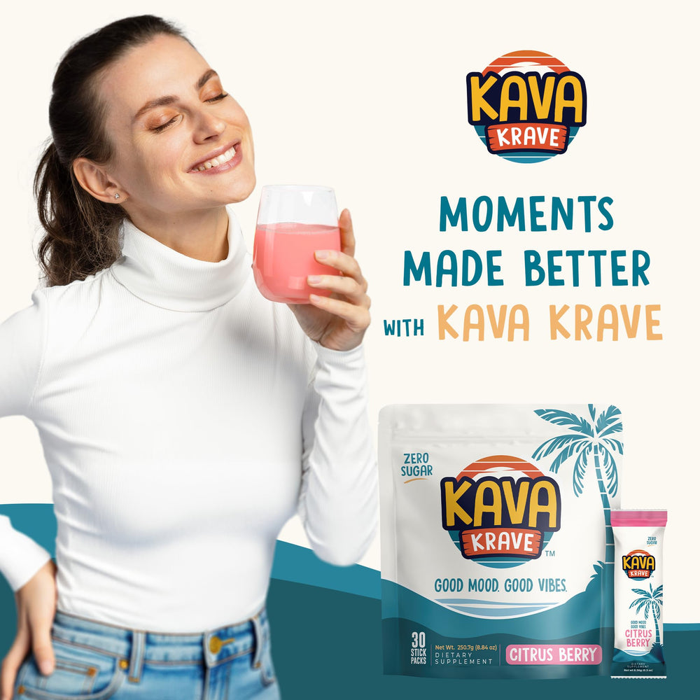 Kava Krave kava extract label close-up highlighting natural ingredients