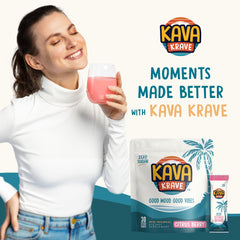 Kava Krave kava extract label close-up highlighting natural ingredients