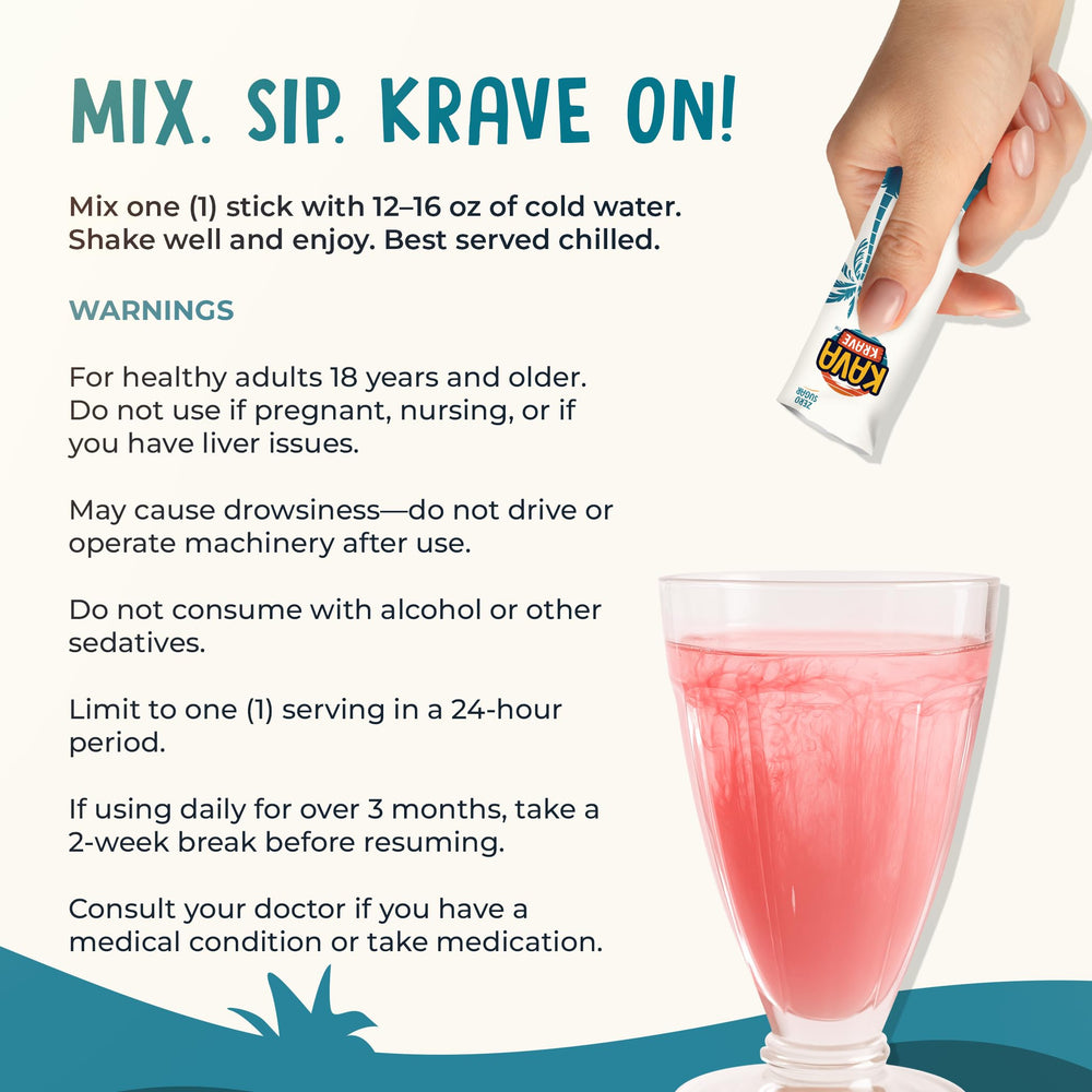 Kava Krave label highlights caffeine-free, crash-free formula