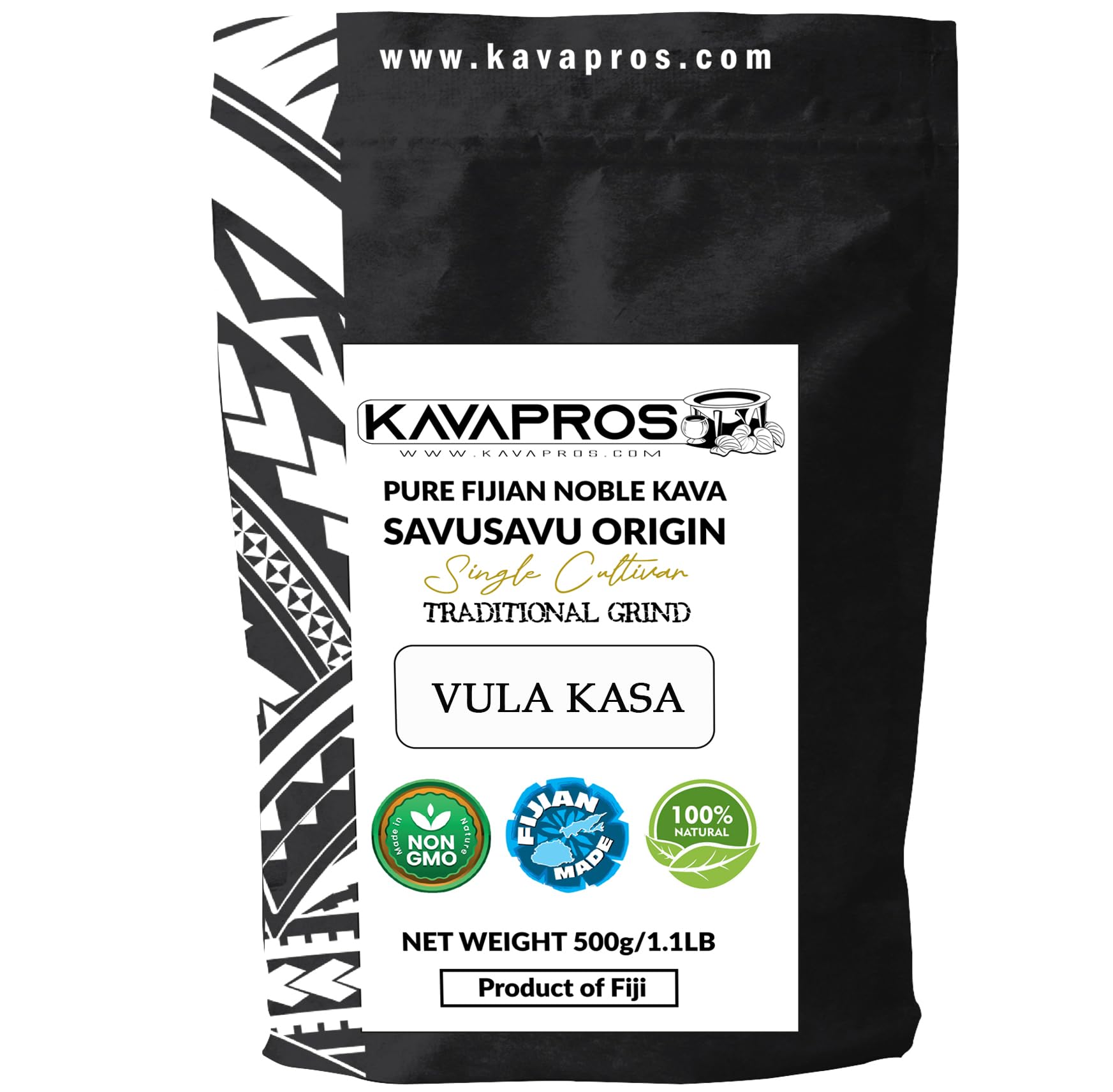Kava Pros Vula Kasa powder pack ready for traditional kava preparation