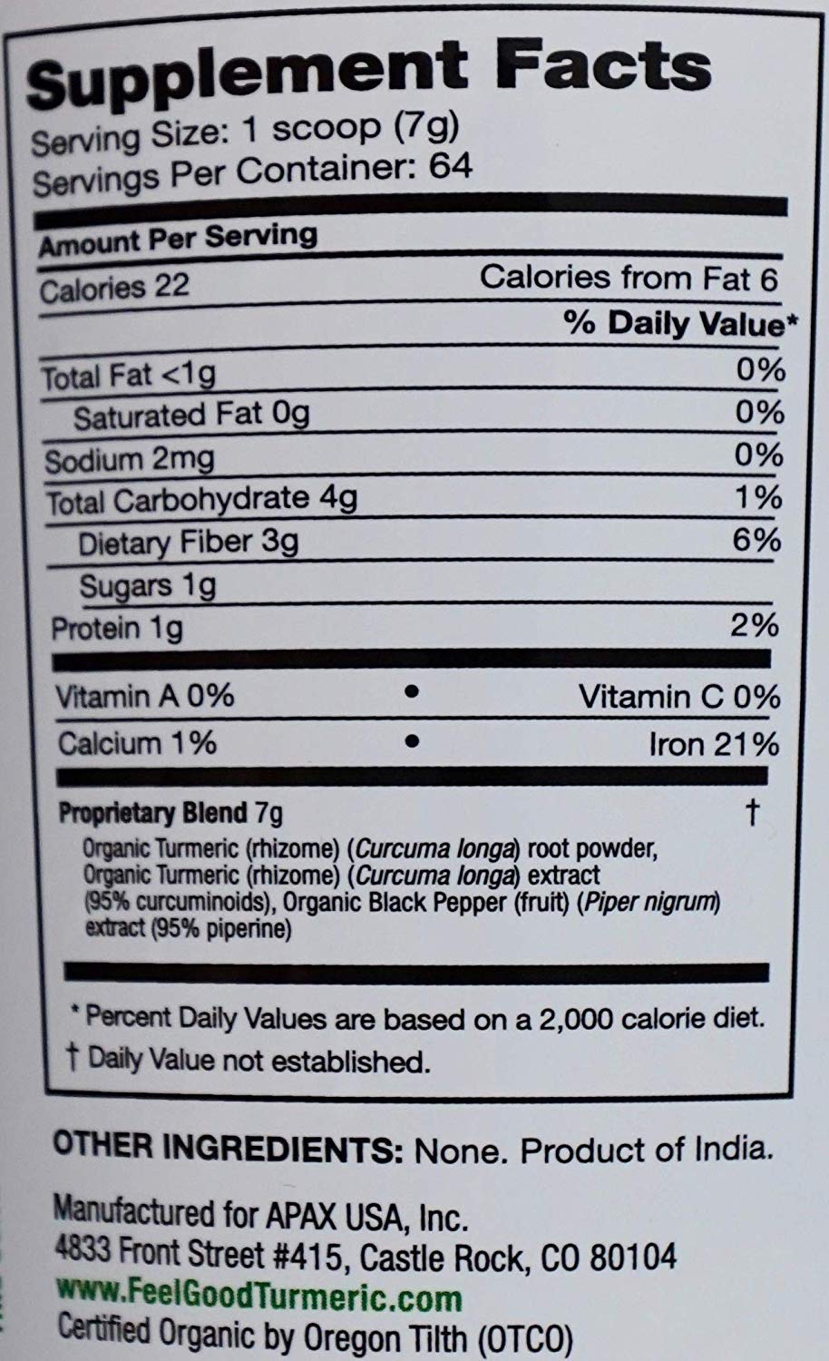 Kaxilu Feel Good Turmeric packaging closeup highlighting organic certification