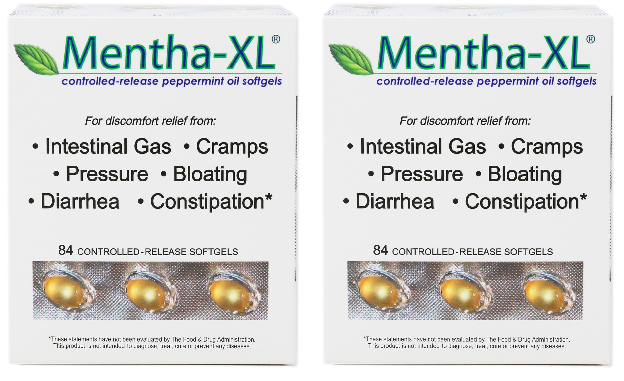 Kaxilu Mentha-XL peppermint oil softgels bottle front for on-the-go refreshment.