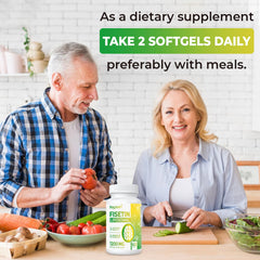 Kayseari daily-usage image showing two softgels with a meal.