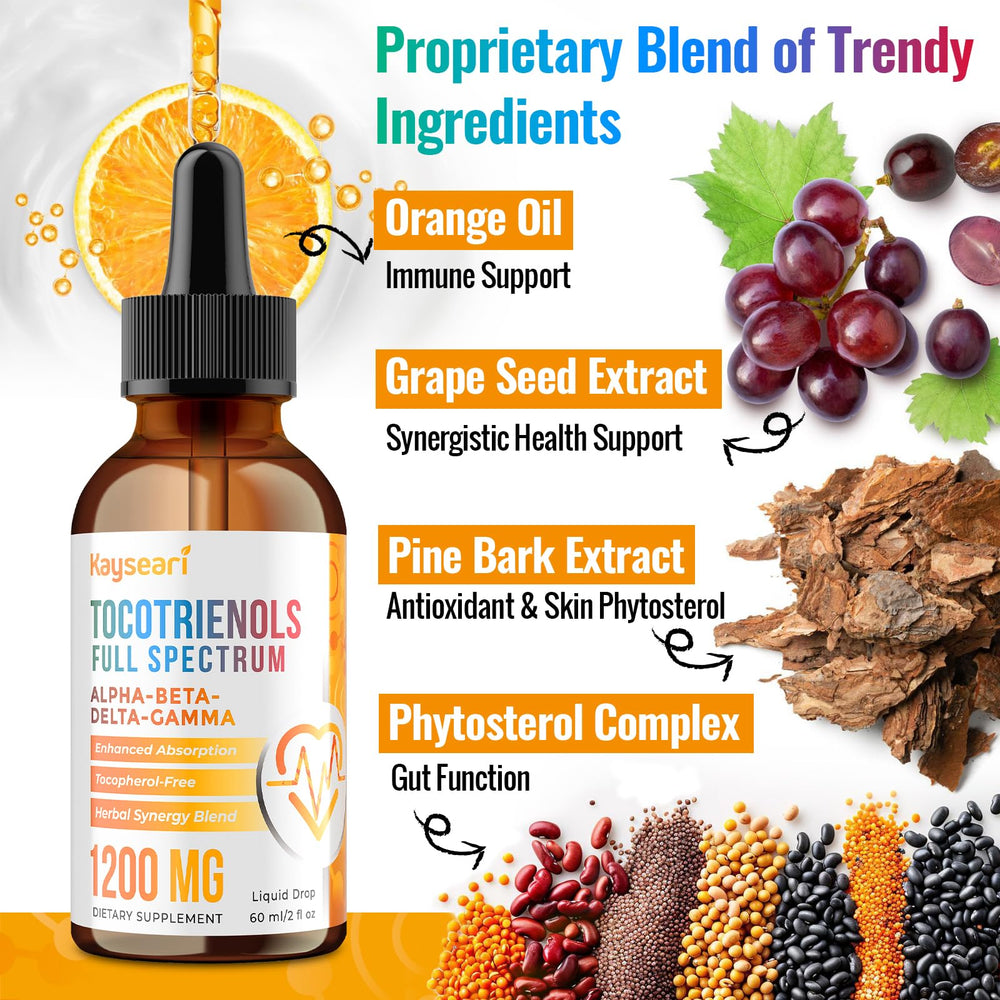 Kayseari label ingredients emphasize tocotrienol-rich blend