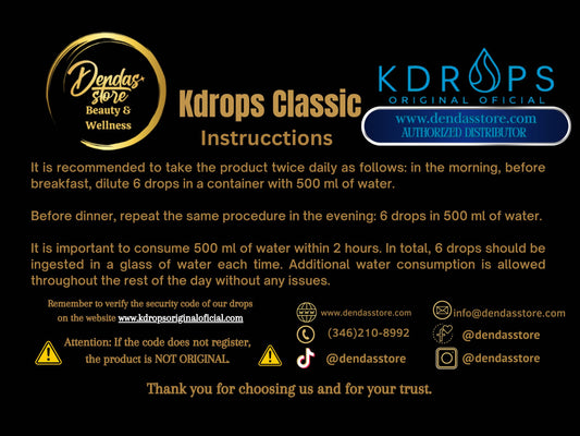 KDrops Classic packaging box highlighting natural herbal formula.