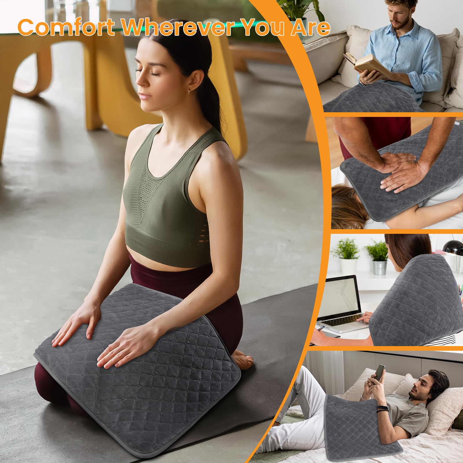 Kdti knee focus pad delivering targeted heat for joints