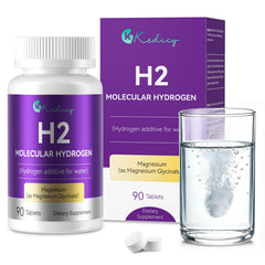 Kedicy hydrogen water tablet dissolving in bottle for 8 PPM antioxidant boost.