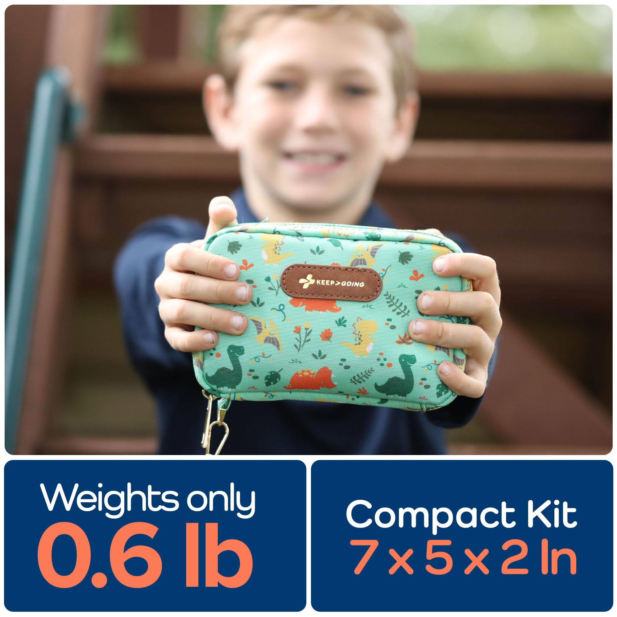 KeepGoing compact first aid kit travel size for bags.