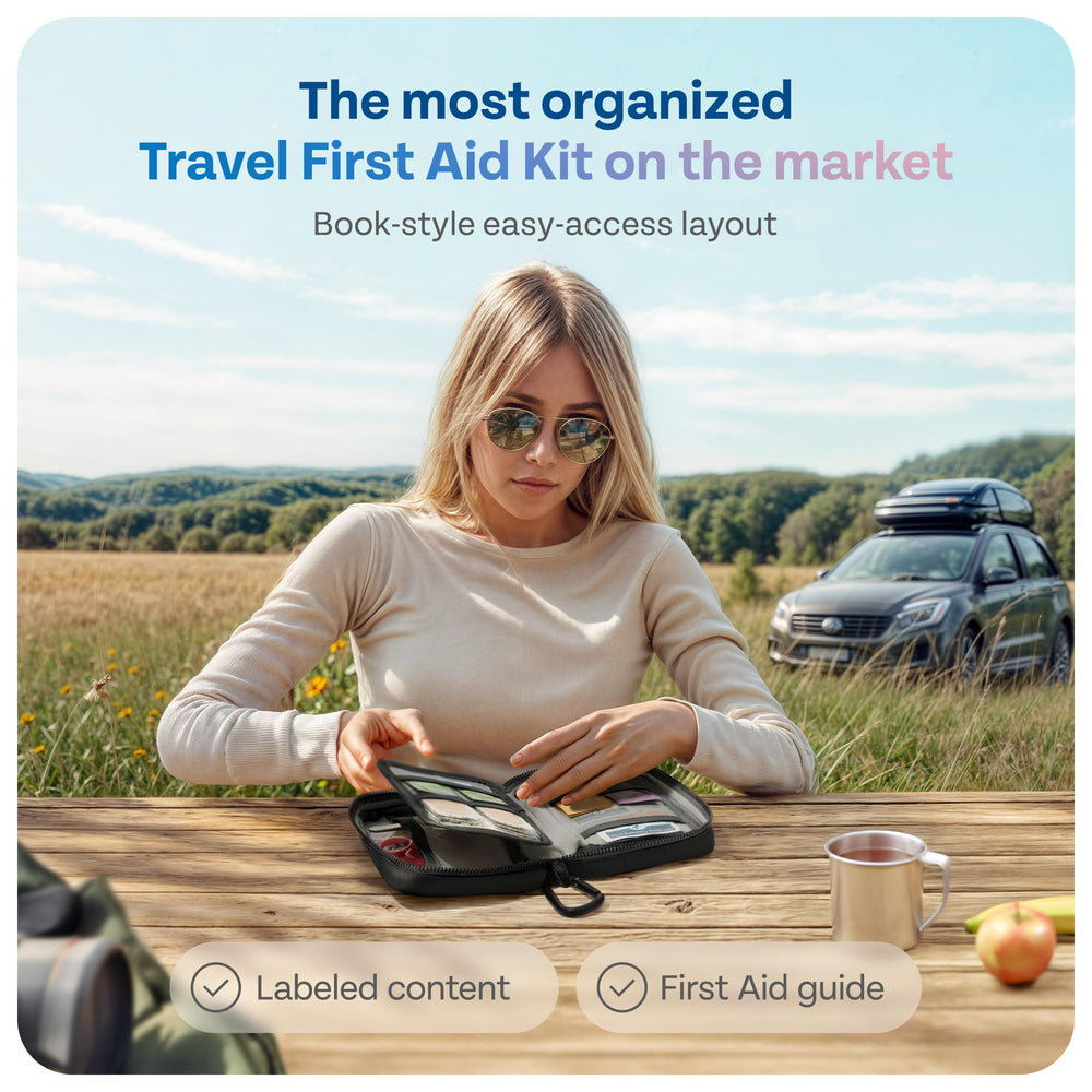 KeepGoing contents arranged with essential supplies for quick access during outdoor adventures.