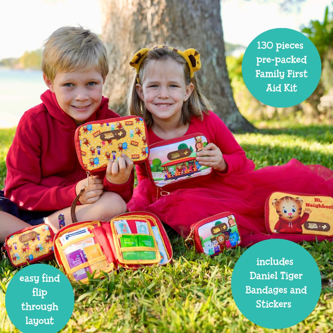 Compact Daniel Tiger kit fits diaper bags and purses for family travel