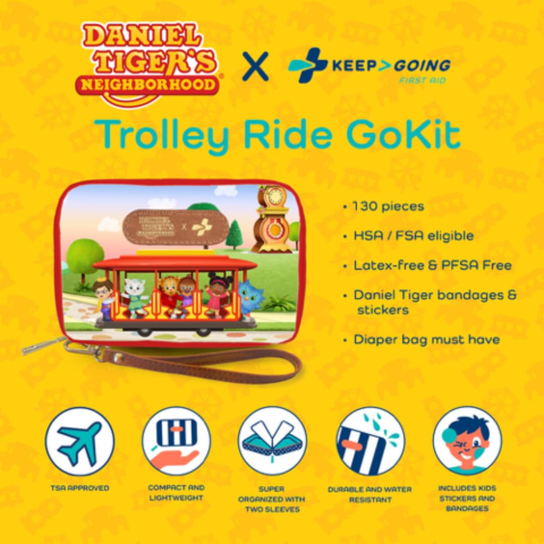Family-friendly first aid kit featuring Daniel Tiger for calm use