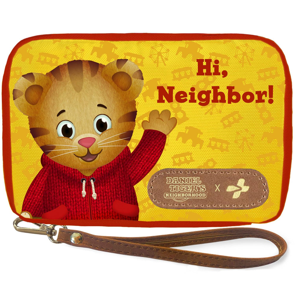 KeepGoing Daniel Tiger's travel kit front view shows kid-friendly design for calm during small injuries.