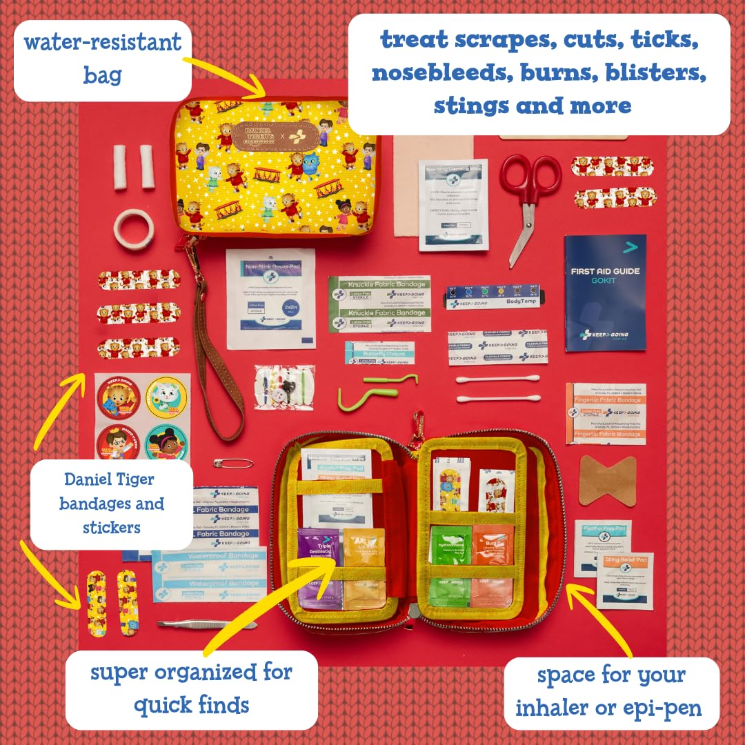 KEEP>GOING diaper-bag friendly first aid kit for easy access during daily scrapes.