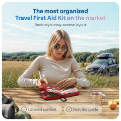 KeepGoing first aid kit contents are neatly organized for quick access on hikes.