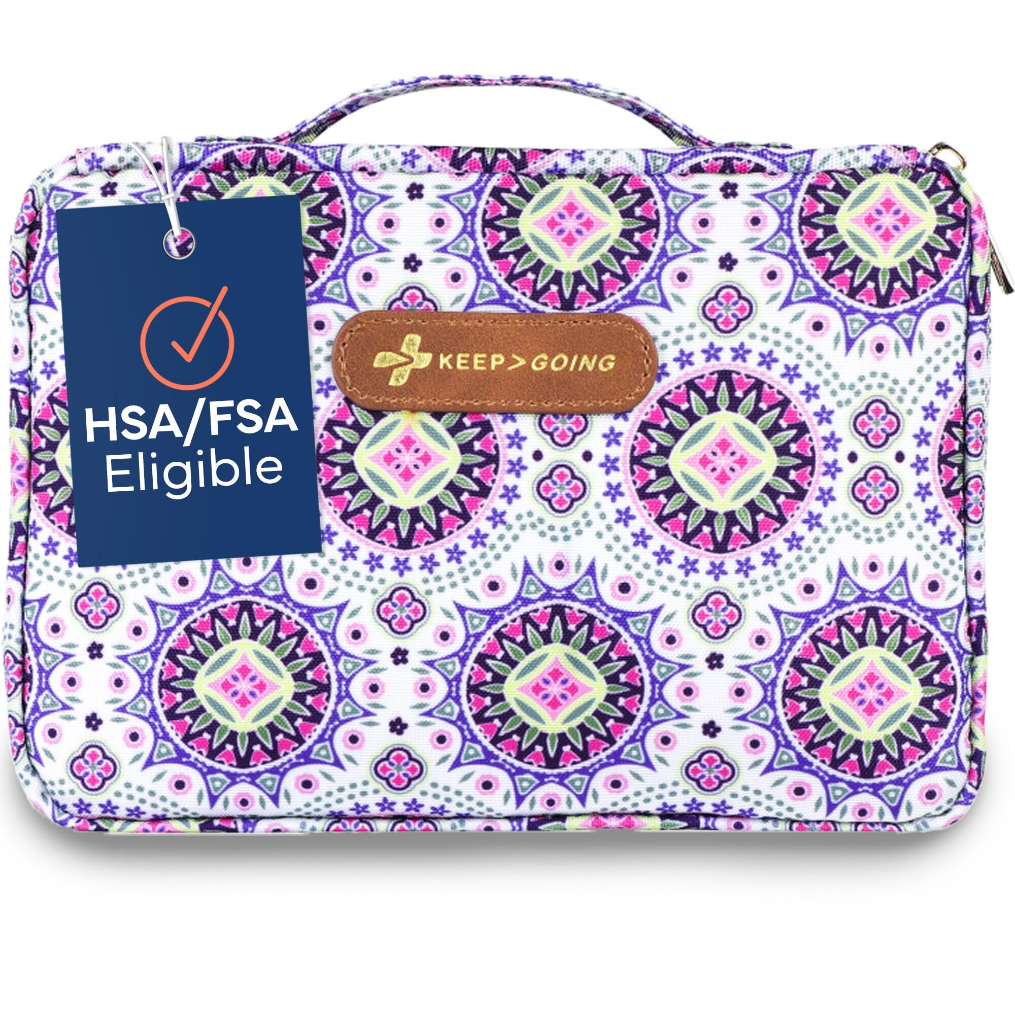 KEEP>GOING large first aid kit case open for family-ready safety on the go