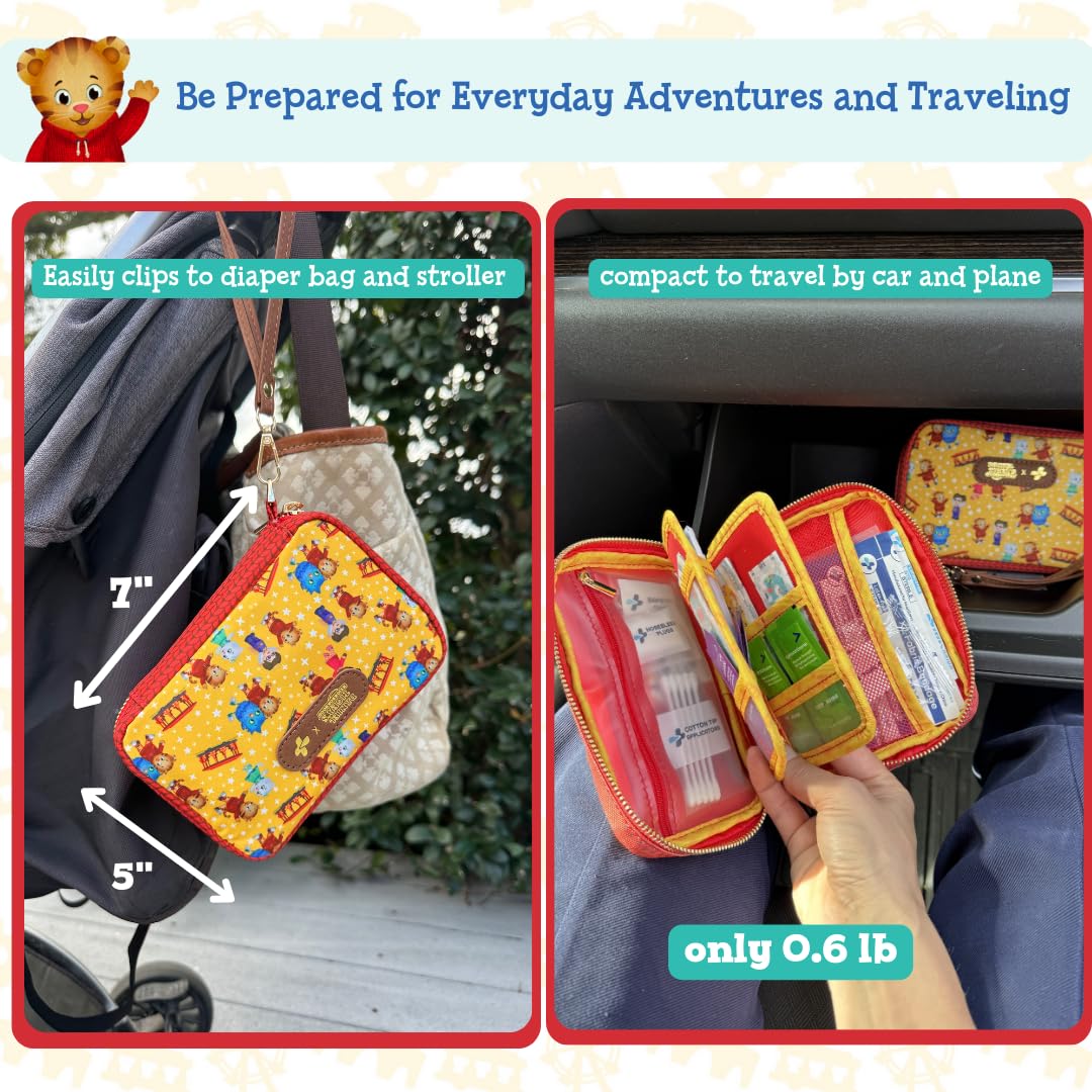 KEEP>GOING stain-resistant case protects essential first aid supplies.