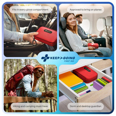 KeepGoing stain-water-resistant case protects contents during camping trips.