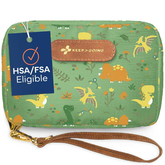 KeepGoing travel first aid kit case front view for families on the go.