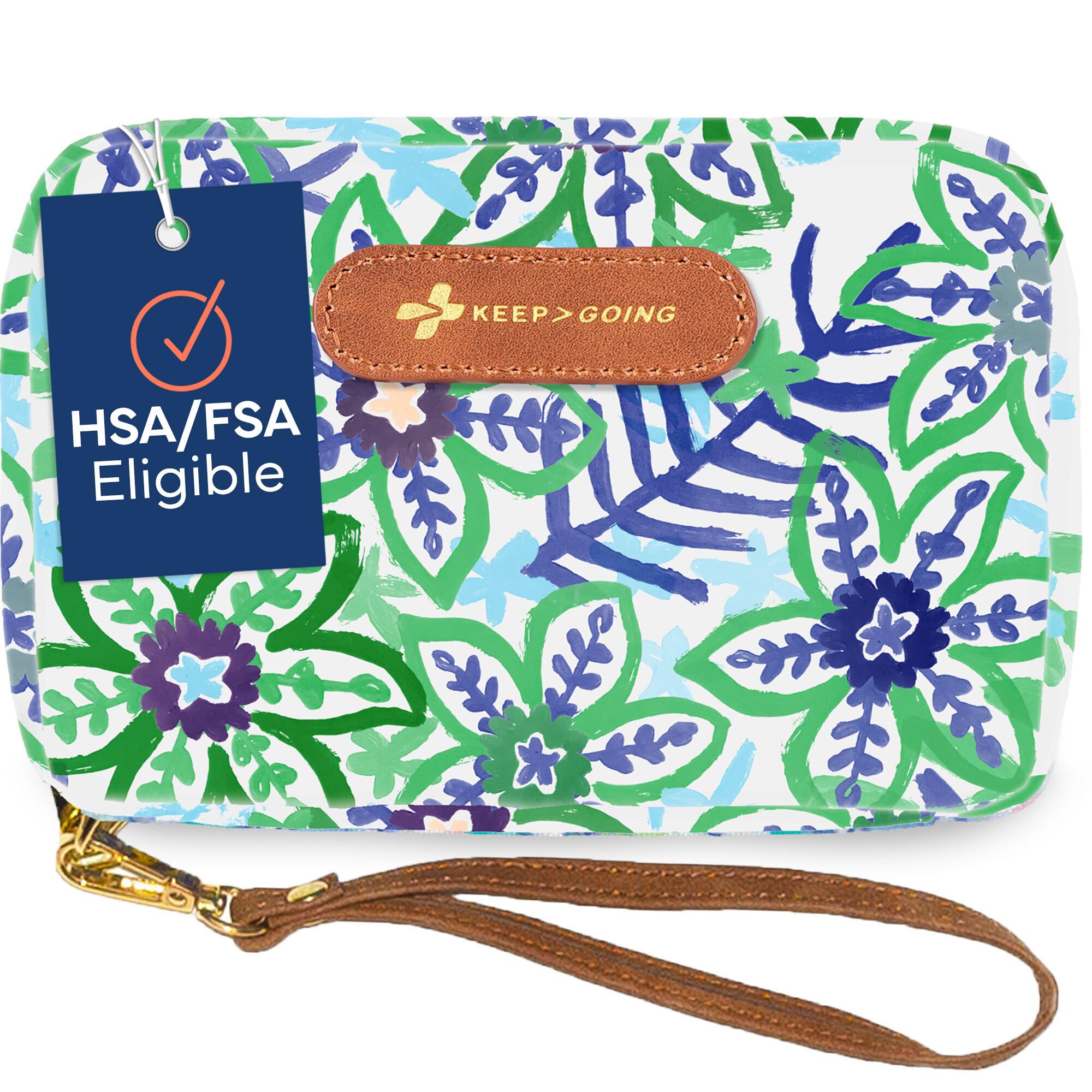 KeepGoing travel first aid kit for kids in a compact case, ideal for on-the-go protection.