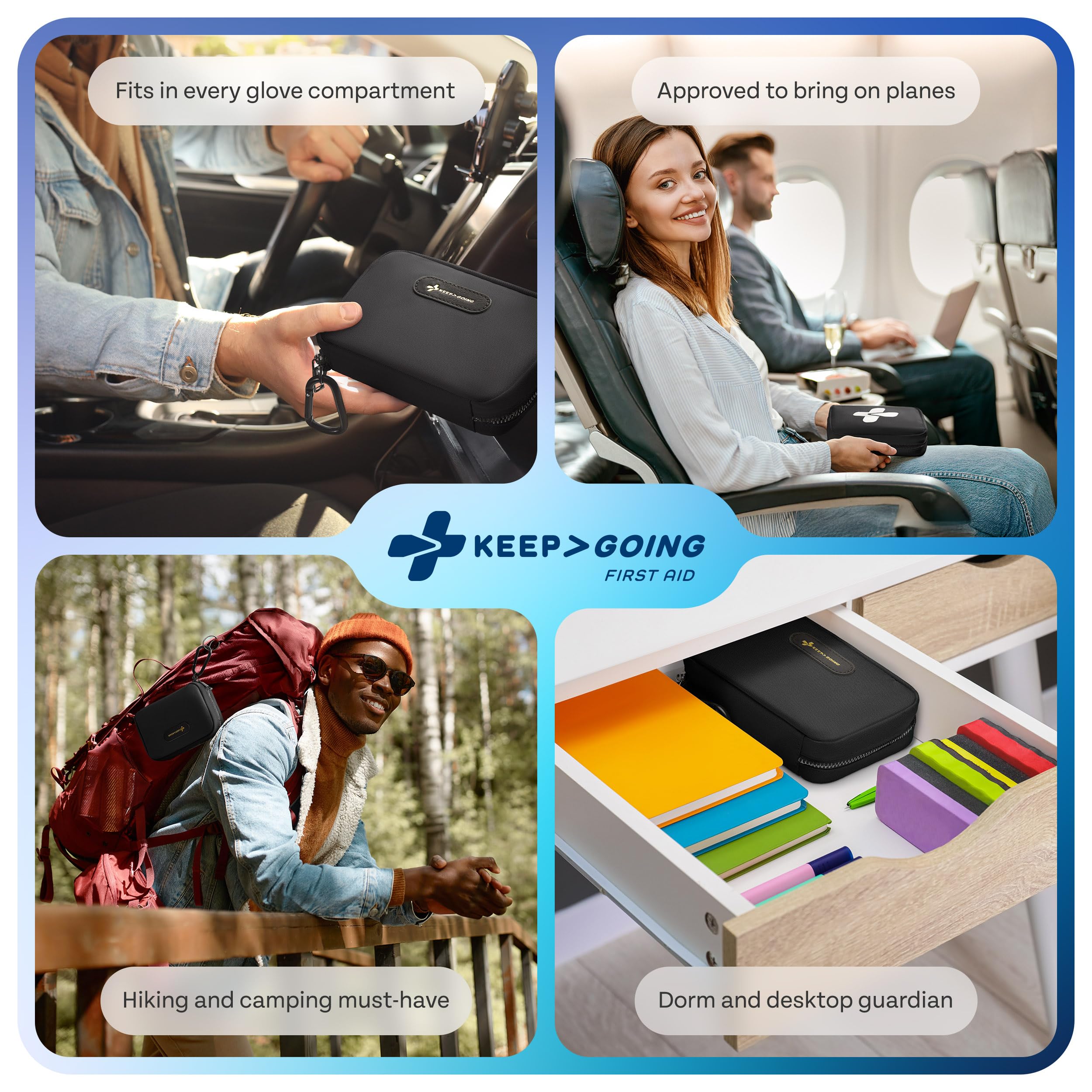 KeepGoing kit is TSA-approved and eligible for healthcare accounts in many regions.