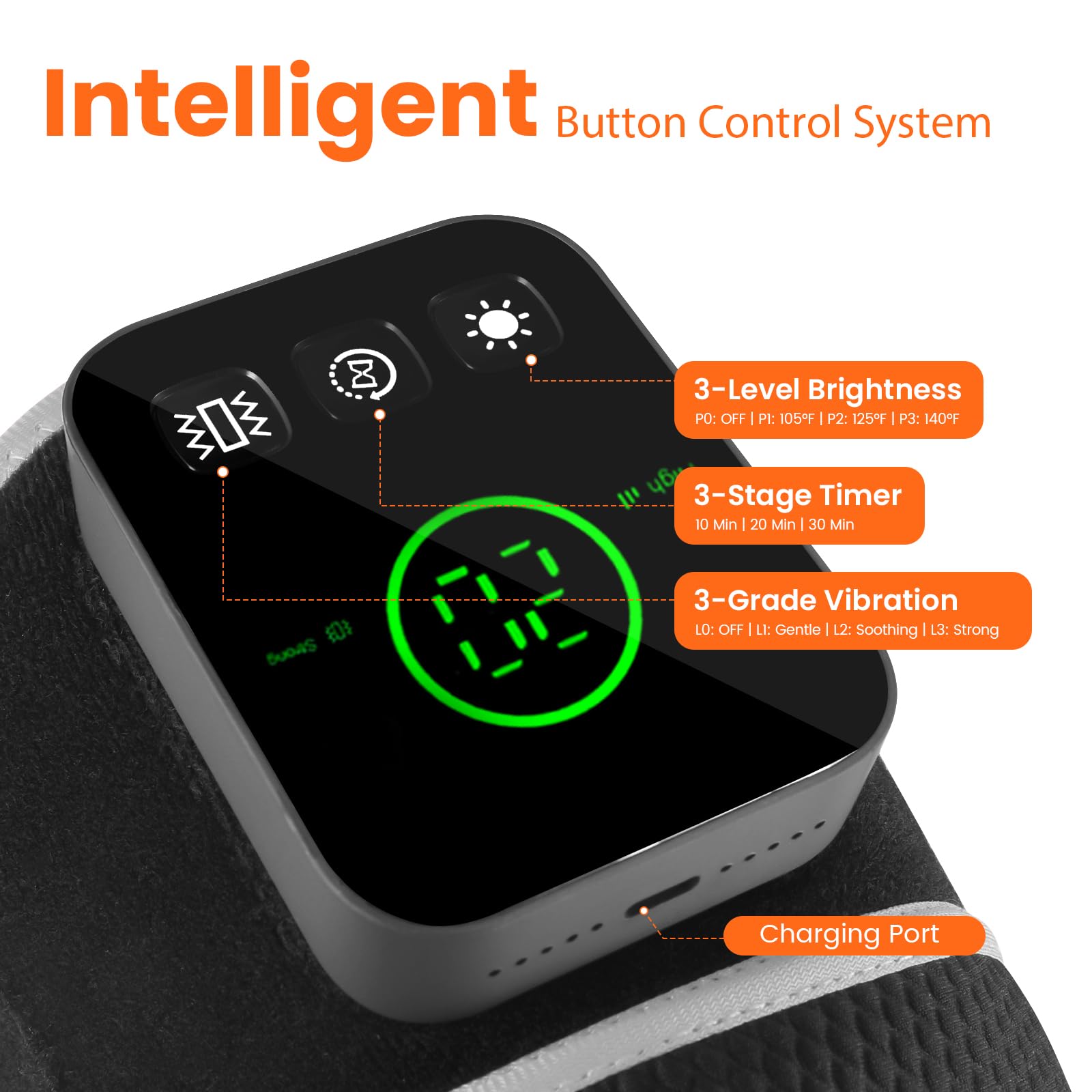KENEO knee brace wireless design with rechargeable battery for home or travel use.