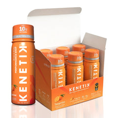 Kenetik caffeine-free focus shot Tangerine for on-the-go mental clarity.