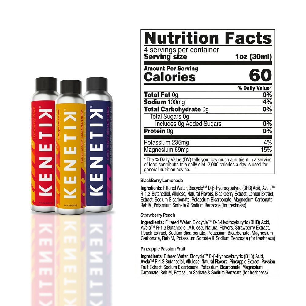 Kenetik ketone concentrate bottle close-up showing smooth, sugar-free formulation.