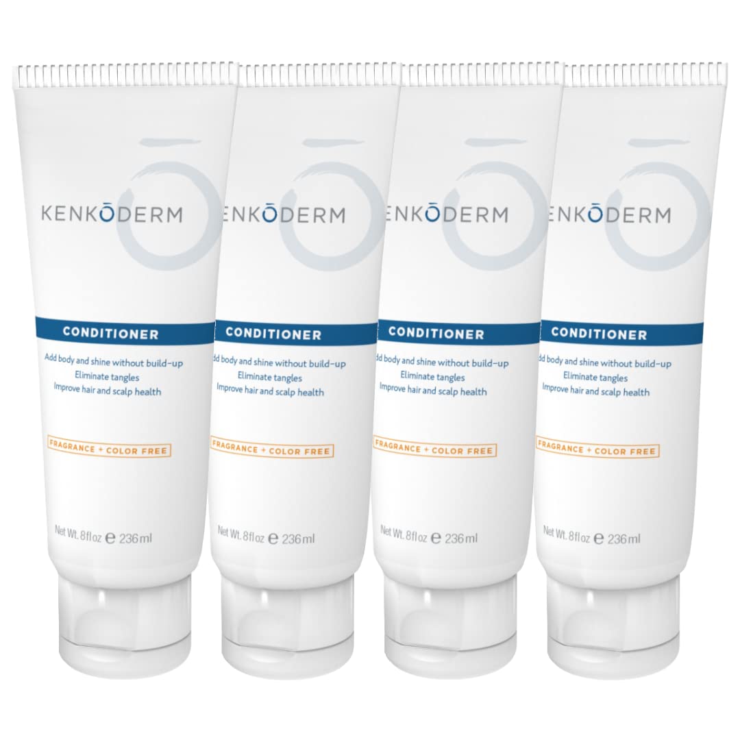 Kenkoderm psoriasis conditioner bottle with fragrance-free label for sensitive scalps