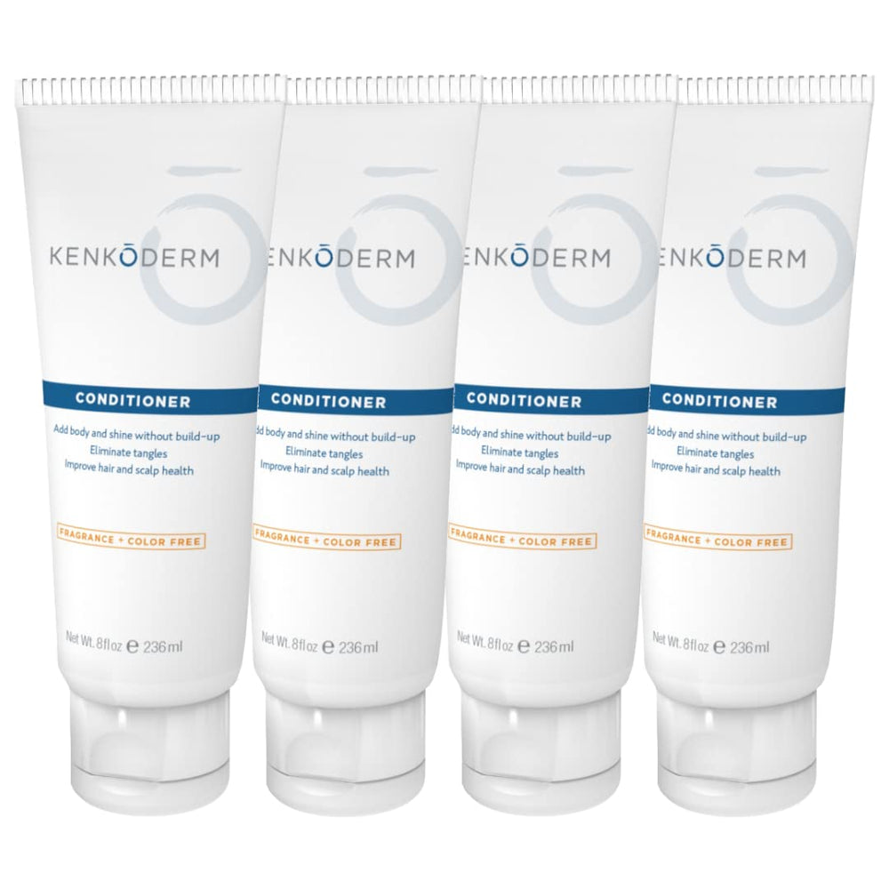 Kenkoderm psoriasis conditioner bottle with fragrance-free label for sensitive scalps