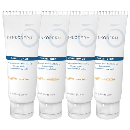 Kenkoderm psoriasis conditioner bottle with fragrance-free label for sensitive scalps
